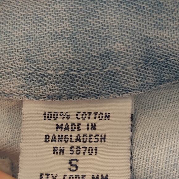 Vintage Button Up Shirt Long Sleeve Casual 90s Contrasting Sleeve - Picture 8 of 9